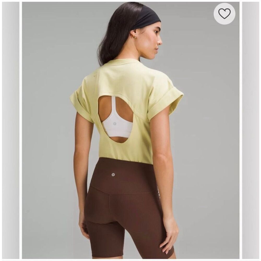 Lululemon Bodysuit Finch Yellow Heavyweight Cotton T-Shirt Thong NWT Small